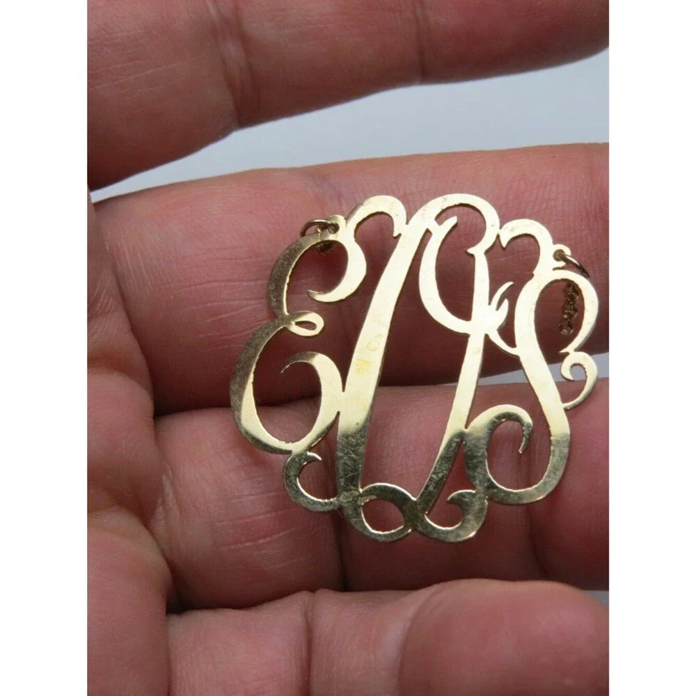14k Initials E-Q-S Nameplate